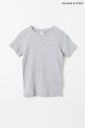 Polarn O. Pyret Grey Organic Cotton Short Sleeve T-Shirt (Q87968) | £14
