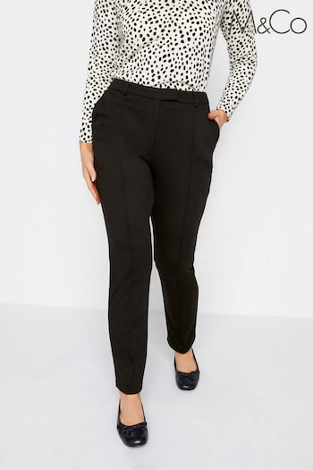 M&Co Black Ponte Slim Leg Trousers (Q87979) | £31