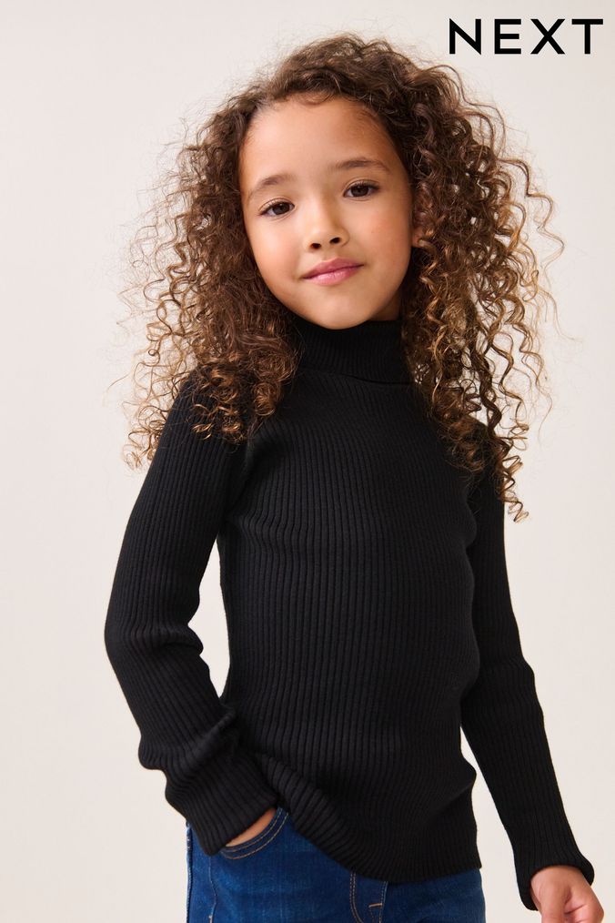 Girls turtle neck jumper store