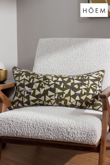 HÖEM Green City Geometric Piped Feather Filled Cushion (Q88006) | £24