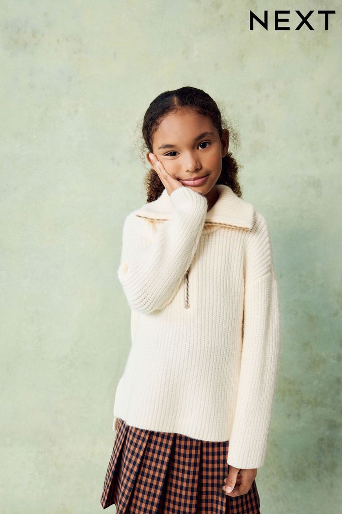 Girls Black Jumpers Black Ruffle Cable Roll Neck Jumpers Next