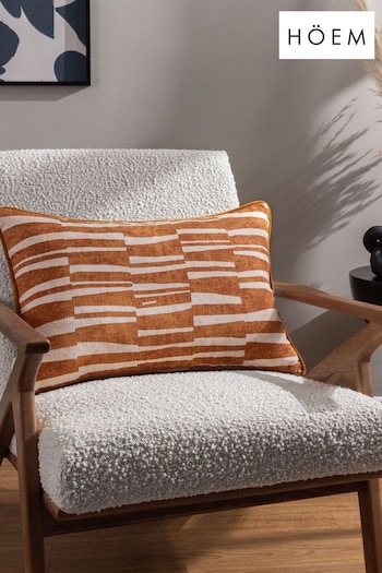 HÖEM Brown Piper Abstract Piped Polyester Filled Cushion (Q88031) | £20