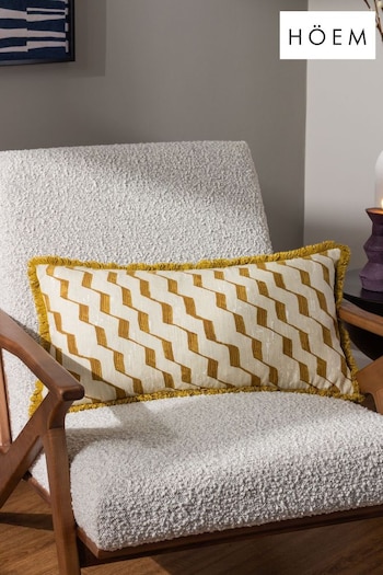 HÖEM Yellow Zabine Geometric Polyester Filled Cushion (Q88056) | £18