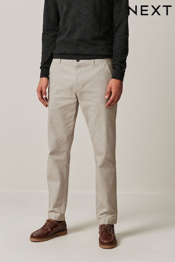 Cream Slim Fit Stretch Printed Soft Touch Chino Trousers (Q88069) | £22
