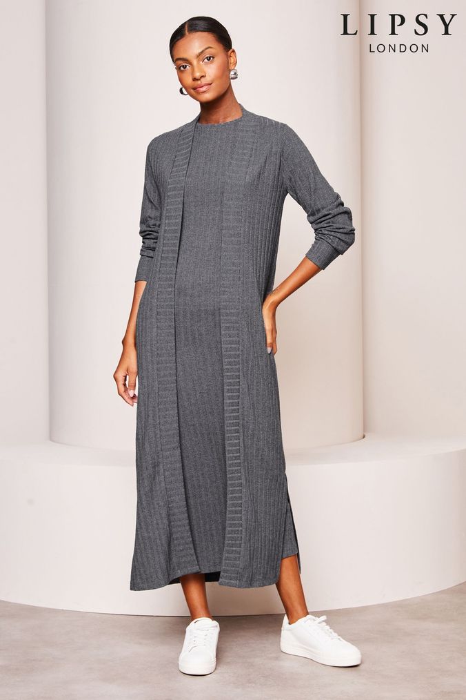 Cardigan hotsell grey long