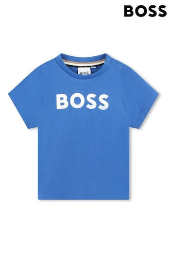 BOSS Light Blue Short Sleeved Logo T-Shirt (Q88090) | £38 - £43