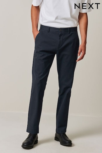 Navy Blue Slim Stretch Printed Soft Touch Chino Trousers (Q88136) | £22