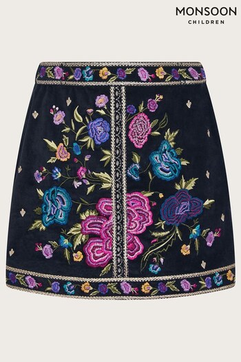 Monsoon Blue Boutique Embroidered Skirt (Q88233) | £36 - £41