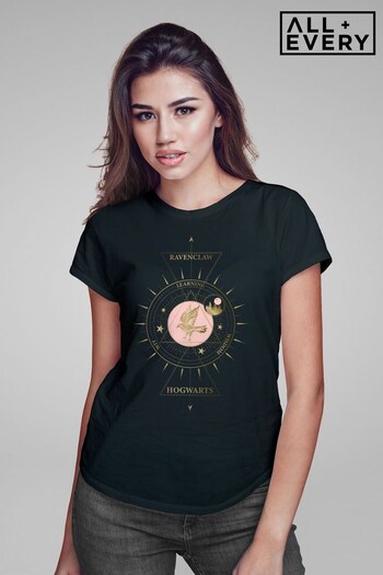 All + Every Black Harry Potter Ravenclaw Gold Emblem Womens T-Shirt (Q88267) | £23