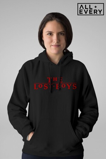 All + Every Black The Lost Boys Distressed Text Logo Womens Hooded Sweatshirt (Q88268) | £40