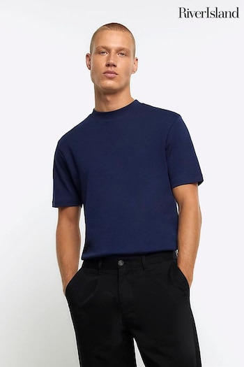 River Island Blue Studio Slim T-Shirt (Q88295) | £15