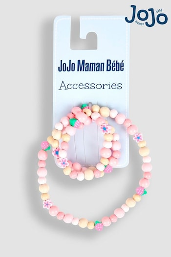 JoJo Maman Bébé Pink Strawberry Toddler Necklace Set (Q88306) | £6.50