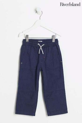 River Island Blue Boys Carpenter Trousers VLone (Q88320) | £18
