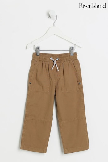 River Island Brown Boys Carpenter Trousers VLone (Q88328) | £18