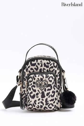 River Island Brown Girls Nylon Leopard Festival Bag (Q88340) | £16