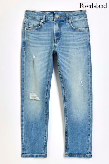 River Island Blue Boys Denim Mid Wash Jeans (Q88344) | £18 - £26