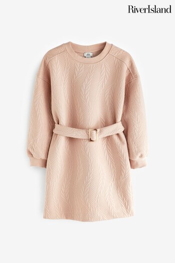 River Island Natural Girls Cable Sweat Dress (Q88396) | £22