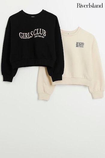River Island Brown Girls Sweatshirt Mutlipack of 2 (Q88397) | £24