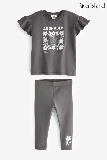 River Island Grey Jake Butterfly T-Shirt Set (Q88398) | £14