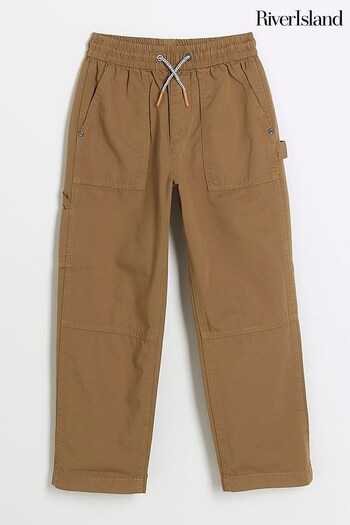 River Island Brown Boys Carpenter Rasgada Trousers (Q88407) | £20 - £26