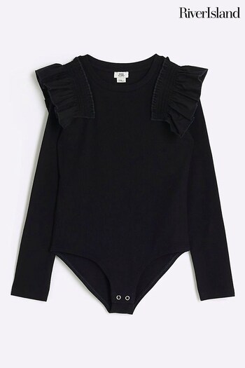 River Island Black Girls Frill BodySuit (Q88439) | £14 - £18