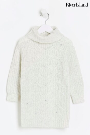 River Island Grey Girls Embellished Cable for Dress (Q88480) | £25