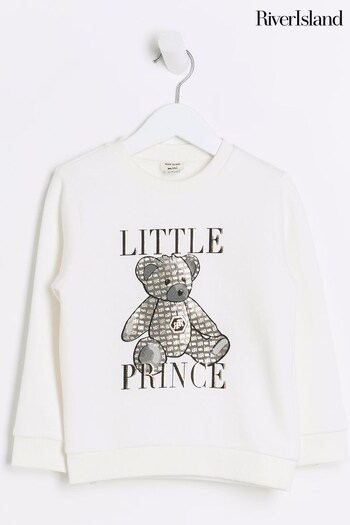 River Island Cream Boys Ecru Little Prince Bear Sweatshirt (Q88484) | £16