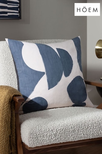 HÖEM Blue Meta Square Abstract Polyester Filled Cushion (Q88605) | £19
