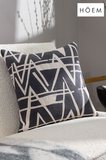 HÖEM Blue Vannes Embroidered Polyester Filled Cushion (Q88607) | £18