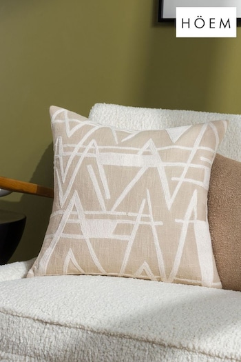 HÖEM Natural Vannes Embroidered Polyester Filled Cushion (Q88615) | £18