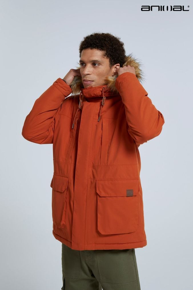 Mens discount orange raincoat