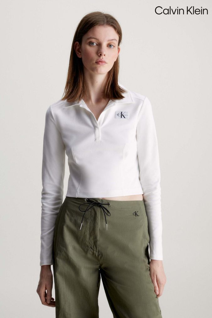 Bluzy Set Calvin Klein Kremowe OnlinenevadaShops Buy Women s Crop Tops White Set Calvin Klein Jeans Online