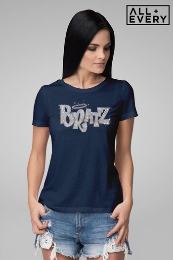 All + Every Blue Bratz Glitter Logo Womens T-Shirt (Q88664) | £23