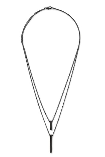 Silver Plated Bar Multi Row Necklace (Q88692) | £25