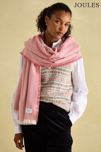 Joules Bracewell Pink Blanket Scarf (Q88700) | £29.95