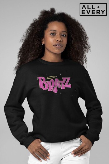All + Every Black Bratz Starry Pink Logo Womens Sweatshirt (Q88730) | £36