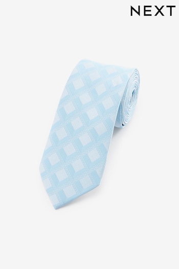 Light Blue Slim Diamond Jacquard Tie (Q88754) | £12