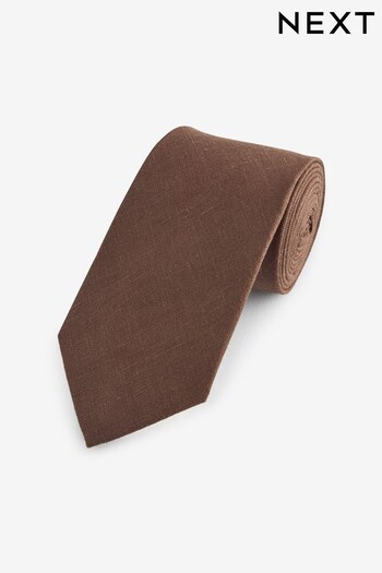 Chocolate Brown Linen Tie (Q88763) | £18