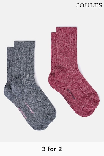 Joules Freya Navy Glitter Socks (Q88775) | £9.95