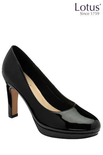 Lotus Black Platform Court Shoes (Q88801) | £55