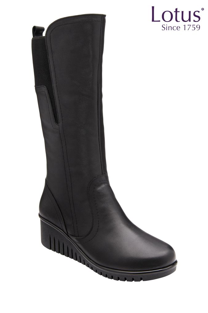 Mid calf clearance wedge boots uk