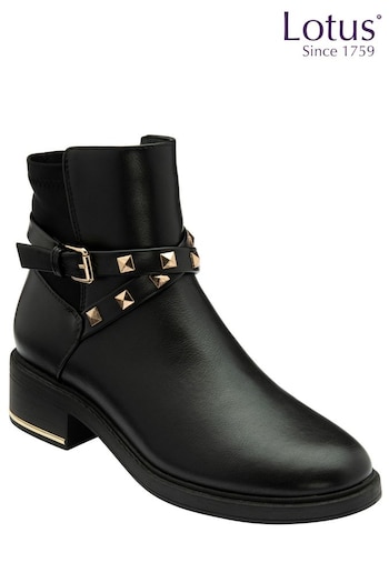 Lotus Black Olive Ankle Boots (Q88817) | £65