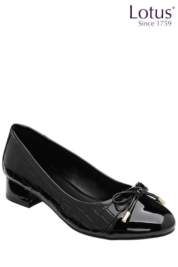 Lotus Black Low Heel Court Shoes (Q88818) | £50