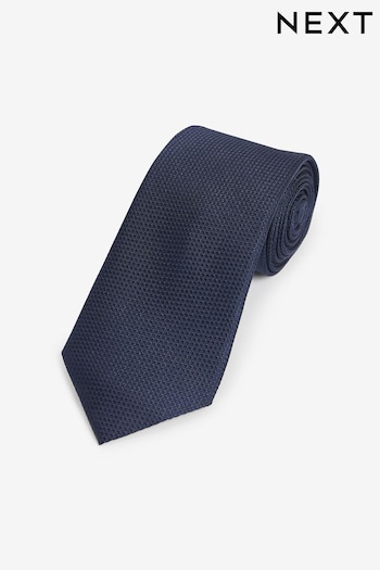 Navy Blue Textured Silk Tie (Q88830) | £18