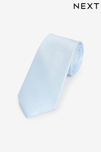 Light Blue Slim Textured Silk Tie (Q88833) | £18