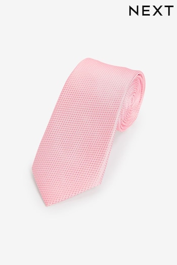 Coral Pink Textured Silk Tie (Q88834) | £18