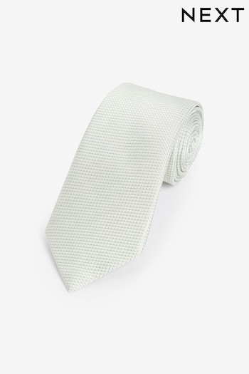 Light Green Slim Textured Silk Tie (Q88858) | £18