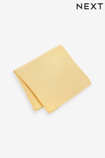 Yellow Textured Silk Lapel Pin And Pocket Square Set (Q88875) | £10