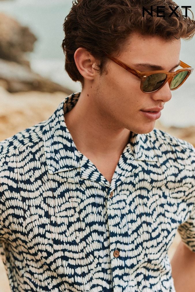 Mens Short Sleeved Printed Shirts Mens Oxford Shirts Next UK
