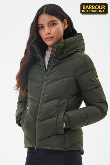 Barbour International® Green Boston Quilt Envy Puffer Jacket (Q88972) | £199